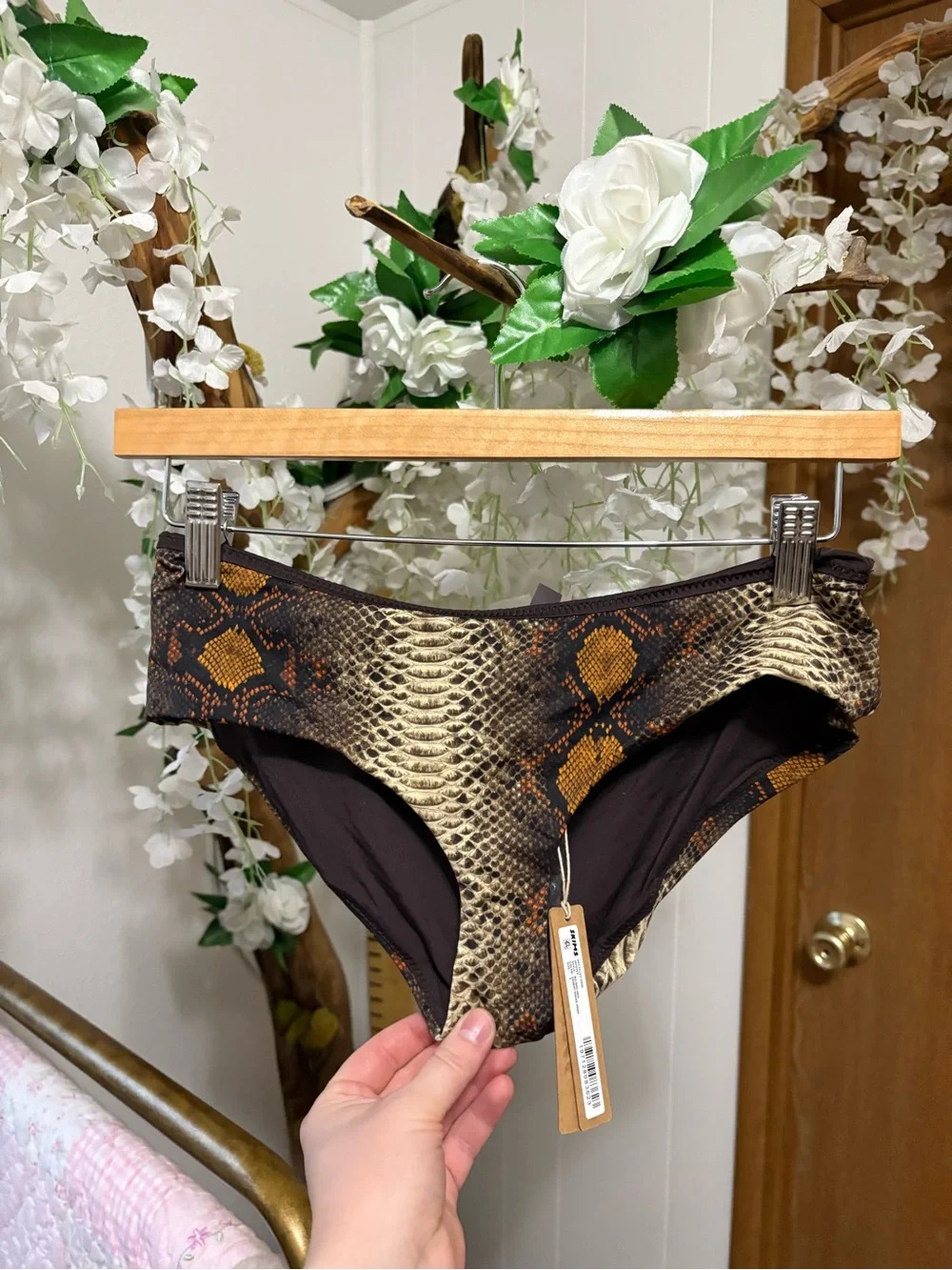 SKIMS Snake-Print Cropped Bikini Long Sleeve SET 🐍